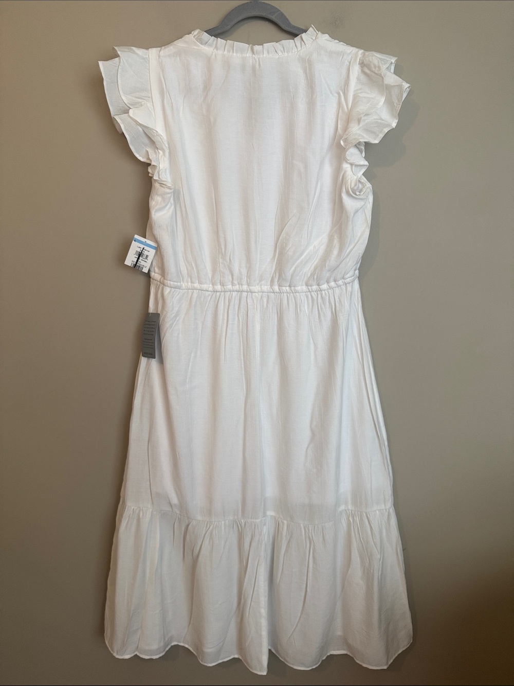 NWT- Julia Jordan Flutter Sleeve Midi Dress, White, size 12 - Picture 10 of 12